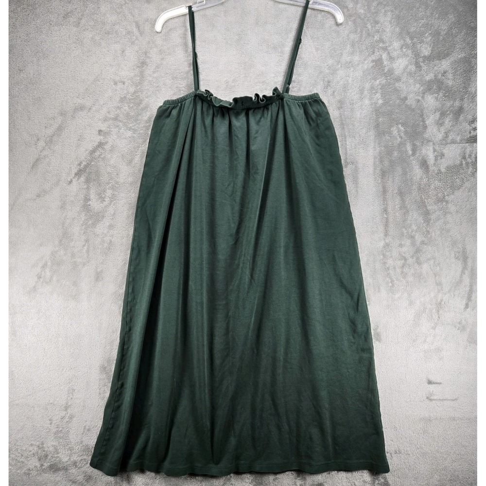Dark Green Women’s Nightdress Slip with Spaghetti Straps